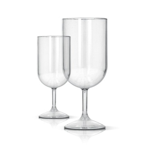 VERRE A PIED EN PLASTIQUE REUTILISABLE TRITAN 18 cl RAS BORD 8