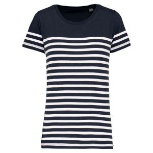 T-shirt marin col rond Bio femme 2