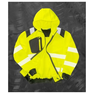Sweat capuche zippé HV en polyester recyclé 3