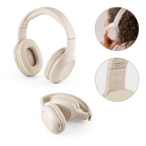 FEYNMAN. Casque sans fil pliable avec autonomie de 4 heures en paille de blé et ABS