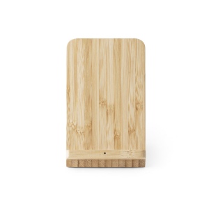 LEAVITT. Porte-smartphone et porte-stylos avec chargeur sans fil rapide 10W en bambou 3