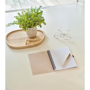 Carnet à spirale en fibre de paille avec couverture en PP Massimo 8