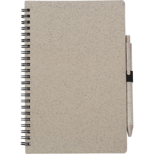 Carnet à spirale en fibre de paille avec couverture en PP Massimo 3