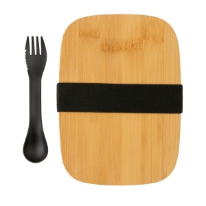 Boîte à Lunch en acier avec couvercle en bambou et cuichette 7