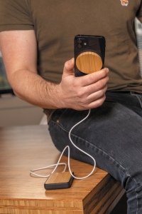 Chargeur magnétique sans fil en bambou 10W 10
