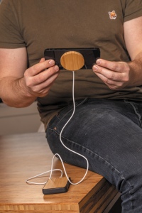 Chargeur magnétique sans fil en bambou 10W 11