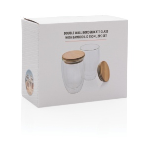 Set de 2 Verres double paroi 350ml avec couvercle en bambou 13