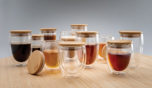 Set de 2 Verres double paroi 350ml avec couvercle en bambou 11