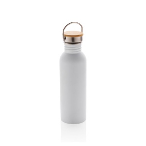 Bouteille en acier inoxydable avec couvercle en bambou 12