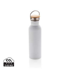 Bouteille en acier inoxydable avec couvercle en bambou 3