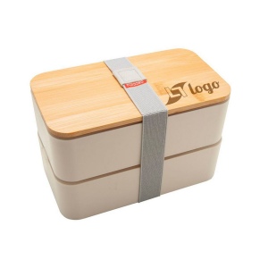 Bento 'Nagano', blanc, avec couvercle en bambou 4