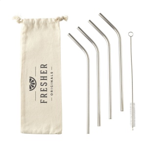 Quatre pailles réutilisables en acier inoxydable 3