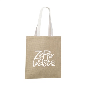 Sac cabas résistant et durable en jute (320 g/m²), avec intérieur laminé et anses longues en coton tissé 3