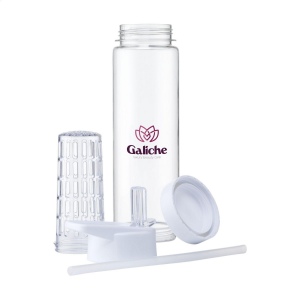 Bouteille d'eau avec infuseur, bouchon à vis et paille pliante 7