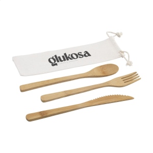 Ensemble de couverts en bambou naturel 2