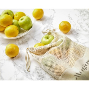 Sac pour fruits et légumes réutilisable, en coton 100% biologique (120 g/m²) 3