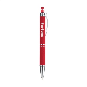 Stylo à bille en aluminium avec clip en métal, bouton-poussoir de couleur assorti et encre bleue 7