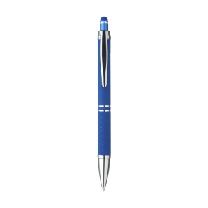 Stylo à bille en aluminium avec clip en métal, bouton-poussoir de couleur assorti et encre bleue 16