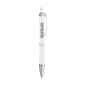 Stylo à bille en aluminium avec clip en métal, bouton-poussoir de couleur assorti et encre bleue 8