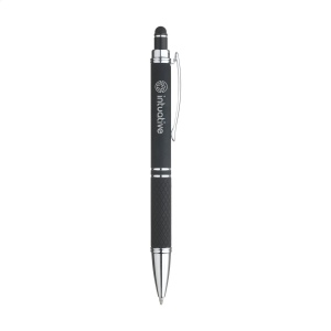 Stylo à bille en aluminium avec clip en métal, bouton-poussoir de couleur assorti et encre bleue 10