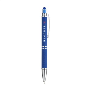 Stylo à bille en aluminium avec clip en métal, bouton-poussoir de couleur assorti et encre bleue 11