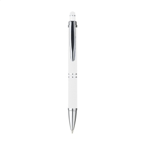 Stylo à bille en aluminium avec clip en métal, bouton-poussoir de couleur assorti et encre bleue 13