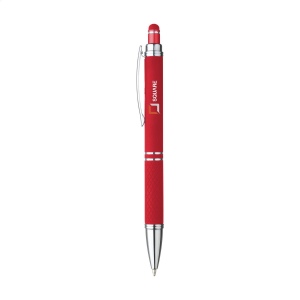 Stylo à bille en aluminium avec clip en métal, bouton-poussoir de couleur assorti et encre bleue 2