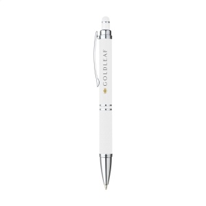 Stylo à bille en aluminium avec clip en métal, bouton-poussoir de couleur assorti et encre bleue 3