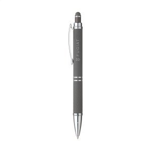 Stylo à bille en aluminium avec clip en métal, bouton-poussoir de couleur assorti et encre bleue 4