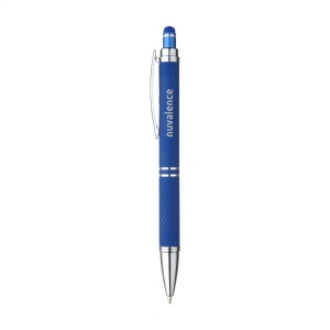 Stylo à bille en aluminium avec clip en métal, bouton-poussoir de couleur assorti et encre bleue 6
