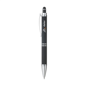 Stylo à bille en aluminium avec clip en métal, bouton-poussoir de couleur assorti et encre bleue 5