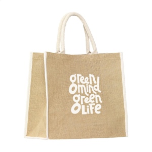 Grand sac à provisions en toile de jute, à intérieur laminé et anses courtes 3