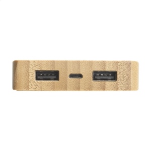 Puissante batterie externe, de haute capacité et chargeur en bambou naturel certifié FSC 100%, avec une batterie lithium-polymère intégrée (8000 mAh) 3