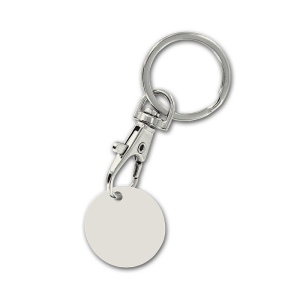 PORTE-CLE MOUSQUETON METAL AVEC JETON EN BIO-COMPOSITE BIOPLAST(r) 2