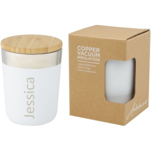Gobelet Lagan de 330 ml en acier inoxydable avec isolation par le vide et couche de cuivre, avec couvercle en bambou 20