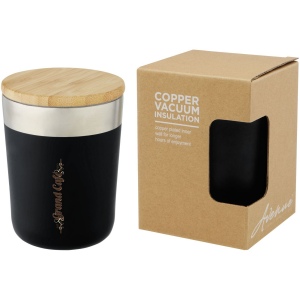 Gobelet Lagan de 330 ml en acier inoxydable avec isolation par le vide et couche de cuivre, avec couvercle en bambou 10