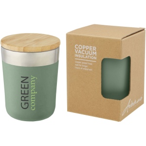 Gobelet Lagan de 330 ml en acier inoxydable avec isolation par le vide et couche de cuivre, avec couvercle en bambou 11