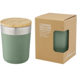 Gobelet Lagan de 330 ml en acier inoxydable avec isolation par le vide et couche de cuivre, avec couvercle en bambou 3