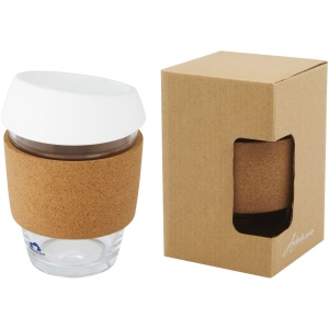 Gobelet Lidan de 360 ml en verre borosilicate avec grip en liège et couvercle en silicone 4