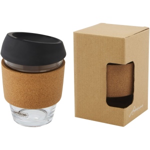 Gobelet Lidan de 360 ml en verre borosilicate avec grip en liège et couvercle en silicone 5
