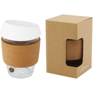 Gobelet Lidan de 360 ml en verre borosilicate avec grip en liège et couvercle en silicone 6