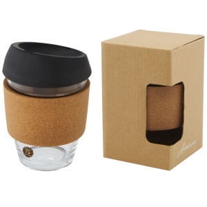 Gobelet Lidan de 360 ml en verre borosilicate avec grip en liège et couvercle en silicone 7