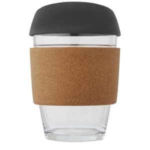 Gobelet Lidan de 360 ml en verre borosilicate avec grip en liège et couvercle en silicone 9