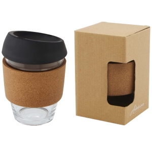 Gobelet Lidan de 360 ml en verre borosilicate avec grip en liège et couvercle en silicone 3