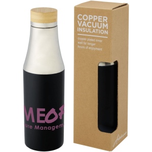 Bouteille Hulan de 540 ml en acier inoxydable avec  cuivre et isolation par le vide avec couvercle en bambou 18