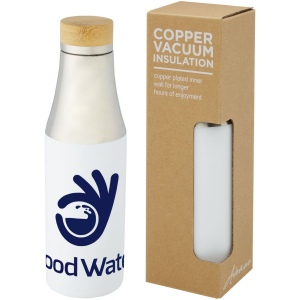 Bouteille Hulan de 540 ml en acier inoxydable avec  cuivre et isolation par le vide avec couvercle en bambou 21