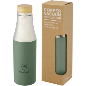 Bouteille Hulan de 540 ml en acier inoxydable avec  cuivre et isolation par le vide avec couvercle en bambou 11