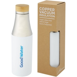 Bouteille Hulan de 540 ml en acier inoxydable avec  cuivre et isolation par le vide avec couvercle en bambou 13