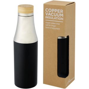 Bouteille Hulan de 540 ml en acier inoxydable avec  cuivre et isolation par le vide avec couvercle en bambou 2