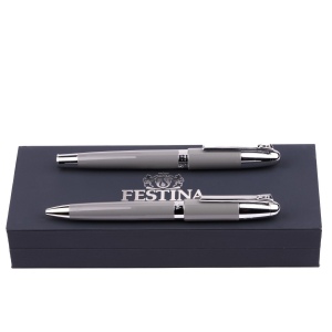 Parure Classicals Chrome Grey (stylo bille & stylo plume)